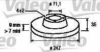 Valeo 186694 Rear brake disc, non-ventilated 186694