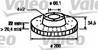 Valeo 186695 Front brake disc ventilated 186695