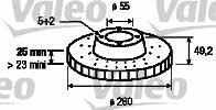 Valeo 186705 Front brake disc ventilated 186705