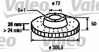 Valeo 186712 Front brake disc ventilated 186712