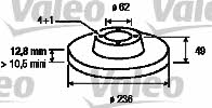 Valeo 186714 Unventilated front brake disc 186714