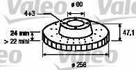 Valeo 186743 Front brake disc ventilated 186743
