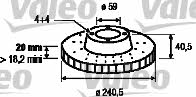 Valeo 186744 Front brake disc ventilated 186744
