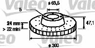 Valeo 186750 Front brake disc ventilated 186750