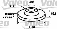 Valeo 186760 Rear brake disc, non-ventilated 186760