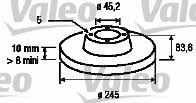 Valeo 186773 Rear brake disc, non-ventilated 186773