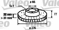Valeo 186774 Front brake disc ventilated 186774