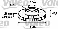 Valeo 186778 Front brake disc ventilated 186778