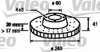 Valeo 186790 Front brake disc ventilated 186790