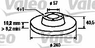 Valeo 186791 Rear brake disc, non-ventilated 186791