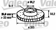 Valeo 186800 Front brake disc ventilated 186800
