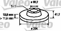 Valeo 186801 Rear brake disc, non-ventilated 186801