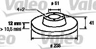 Valeo 186803 Unventilated front brake disc 186803