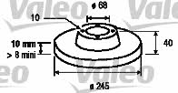 Valeo 186807 Rear brake disc, non-ventilated 186807