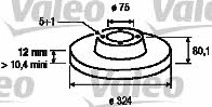Valeo 186809 Rear brake disc, non-ventilated 186809