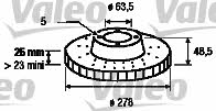 Valeo 186819 Front brake disc ventilated 186819