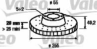 Valeo 186822 Front brake disc ventilated 186822