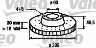 Valeo 186827 Front brake disc ventilated 186827