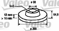 Valeo 186841 Rear brake disc, non-ventilated 186841