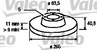 Valeo 186842 Rear brake disc, non-ventilated 186842