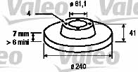Valeo 186846 Rear brake disc, non-ventilated 186846
