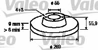 Valeo 186847 Rear brake disc, non-ventilated 186847