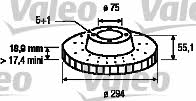 Valeo 186861 Rear ventilated brake disc 186861