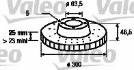 Valeo 186863 Front brake disc ventilated 186863