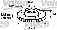 Valeo 186871 Front brake disc ventilated 186871