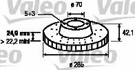 Valeo 186881 Front brake disc ventilated 186881