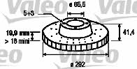 Valeo 186882 Rear ventilated brake disc 186882
