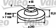 Valeo 186897 Rear brake disc, non-ventilated 186897
