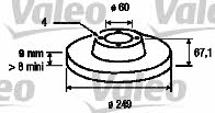 Valeo 186899 Rear brake disc, non-ventilated 186899