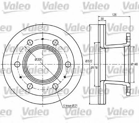 Valeo 187002 Front brake disc ventilated 187002