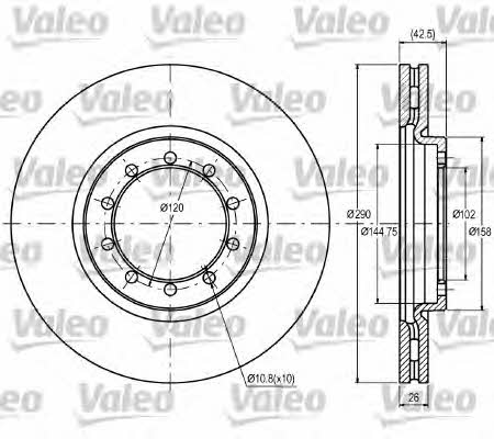 Valeo 187062 Front brake disc ventilated 187062
