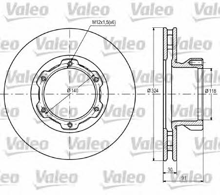 Valeo 187108 Front brake disc ventilated 187108