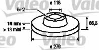 Valeo 187148 Rear brake disc, non-ventilated 187148