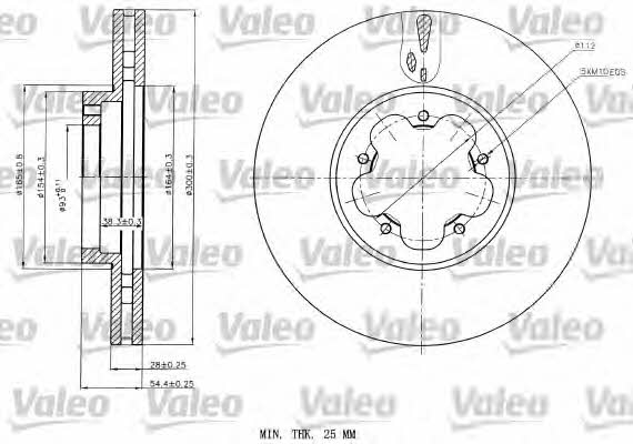 Valeo 187151 Front brake disc ventilated 187151