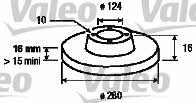 Valeo 187152 Rear brake disc, non-ventilated 187152