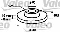 Valeo 197008 Rear brake disc, non-ventilated 197008