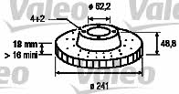 Valeo 197096 Front brake disc ventilated 197096
