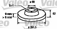 Valeo 197106 Rear brake disc, non-ventilated 197106