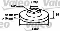 Valeo 197107 Rear brake disc, non-ventilated 197107