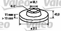 Valeo 197108 Unventilated front brake disc 197108