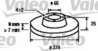 Valeo 197111 Rear brake disc, non-ventilated 197111