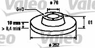 Valeo 197121 Rear brake disc, non-ventilated 197121