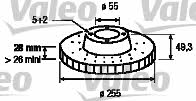 Valeo 197148 Front brake disc ventilated 197148