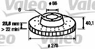 Valeo 197195 Front brake disc ventilated 197195