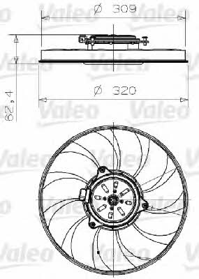 Valeo 696001 Hub, engine cooling fan wheel 696001