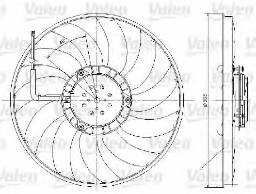Valeo 696017 Hub, engine cooling fan wheel 696017